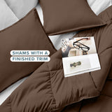 Comforter Set - Queen - Ultra-Soft - Goose Down Alternative - Premium 1800 Series - All Season Warmth (Queen, Cocoa)