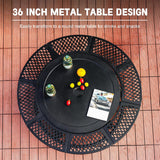 36 Inch Fire Pit with 2 Cooking Grills,Outdoor Wood Burning BBQ Firepit with Lid, 3-in-1 Outdoor Fire Pit for Backyard Deck Bonfire Patio - Image 3