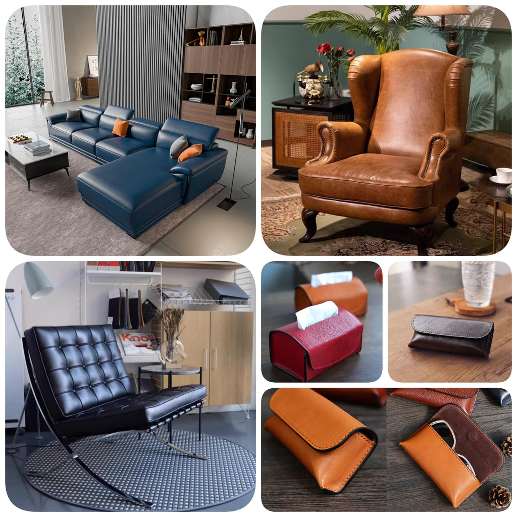 Vinyl Faux Leather Upholstery Fabric, Soft Textured Surface Solid, Faux Leather Sheets, Durable, Replacement Renovate