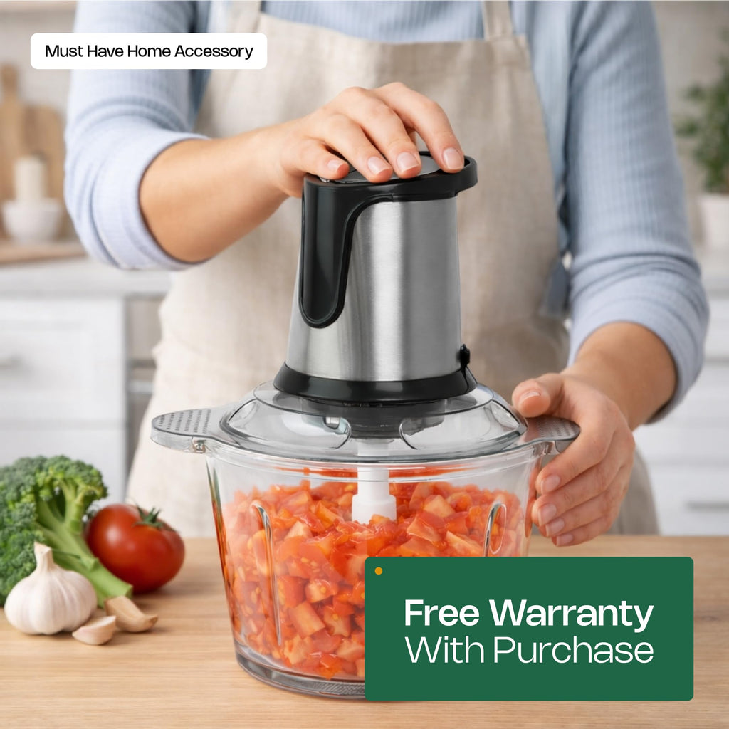 Small Food Processor with Glass Bowl, No Plastic, 400W Chopper
