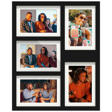 5x7 Collage Frame Holds 5 4x6 Photos Black