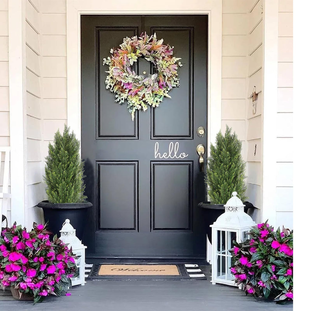3ft Artificial Cedar Topiary Trees Outdoor Set of 2