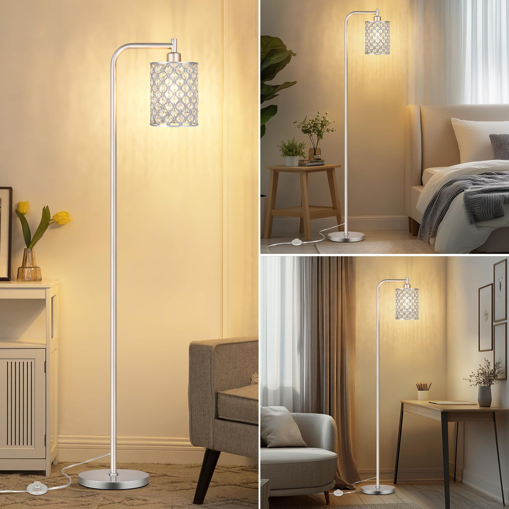 67" Silver Floor Lamp, Modern Standing Lamps