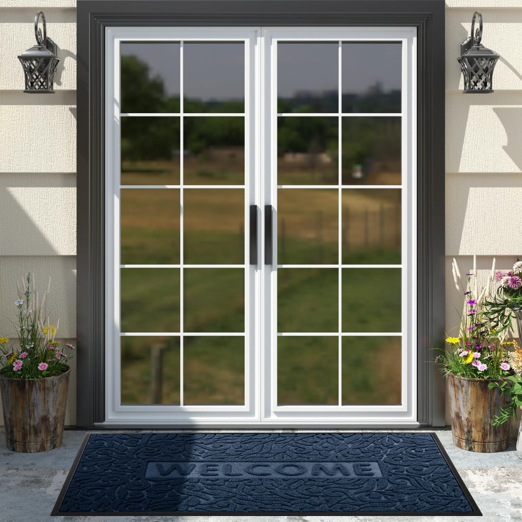 Large Welcome Mat 60x36, Waterproof Non-Slip Outdoor Mats for Front Door Outside Entrance, Low-Profile Entryway Mat