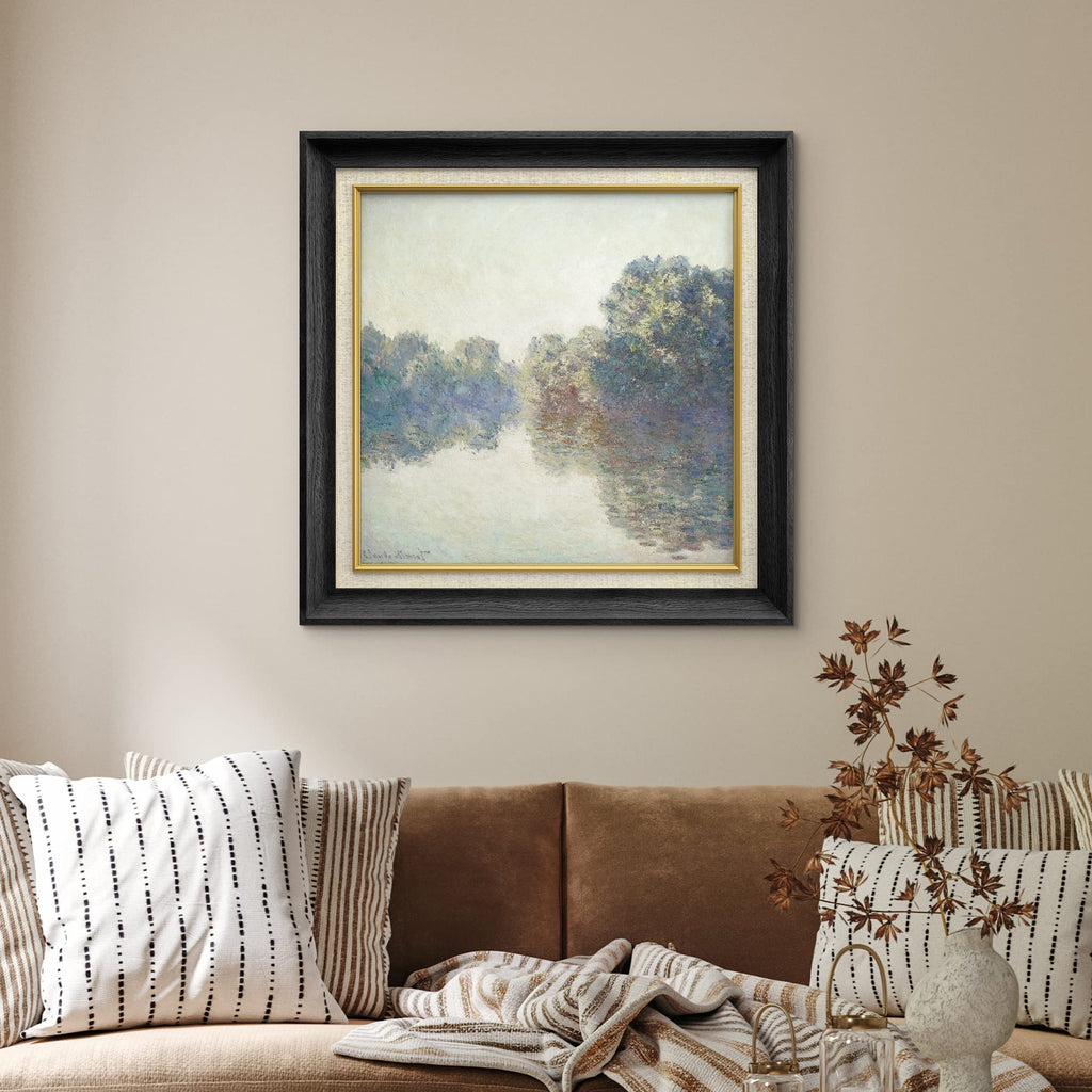 Premium Framed Wall Art The Seine River at Giverny by Claude Monet Classic Vintage Illustrations Fine Art Decorative