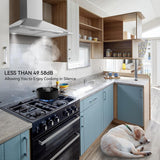 30 Inch Stainless Steel Wall Mount Range Hood Charcoal Filter Convertible Ducted/Ductless