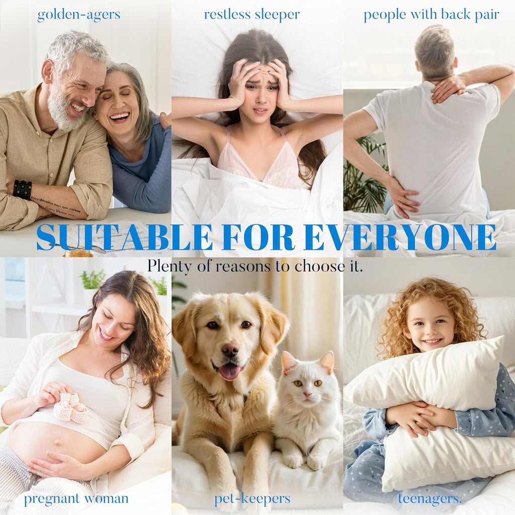 100% Waterproof King Size Mattress Topper, Viscose Made from Bamboo Pillow Top Mattress Protector for Back Pain