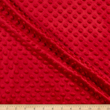 Rich Minky Dots Red Fabric by the Yard