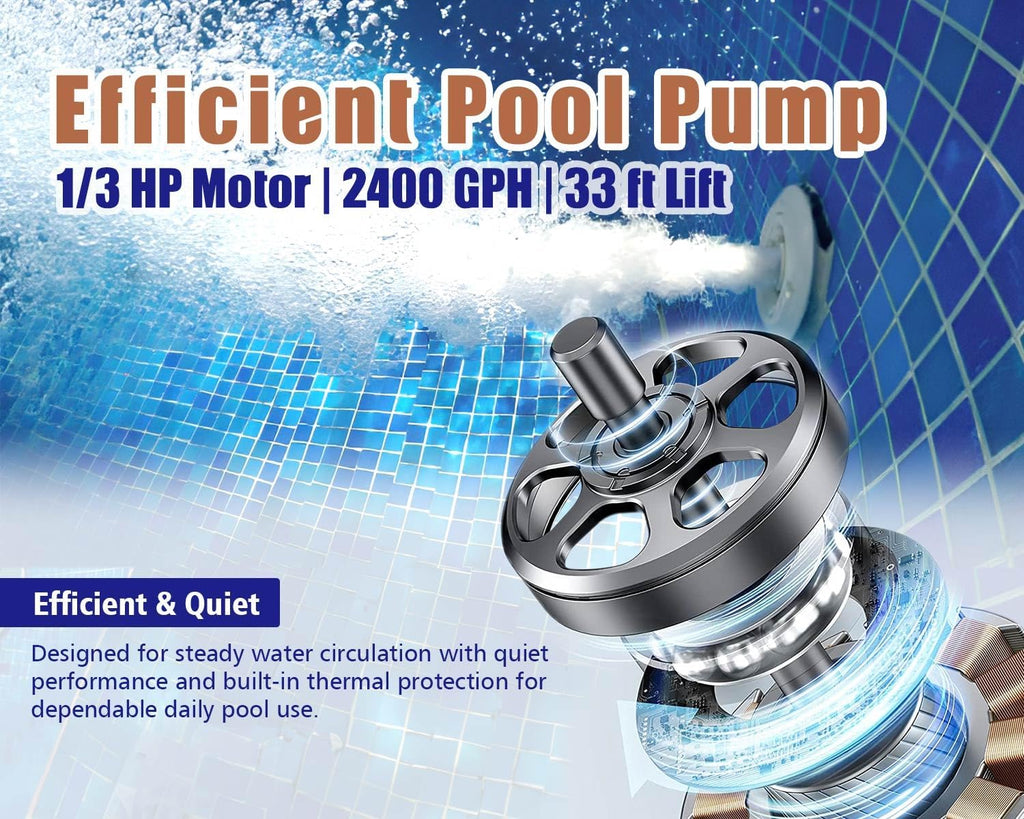 12-inch Sand Filter Pump System for Above Ground Pools, 0.35HP 115V Pool Sand Filter with 4-Way Valve