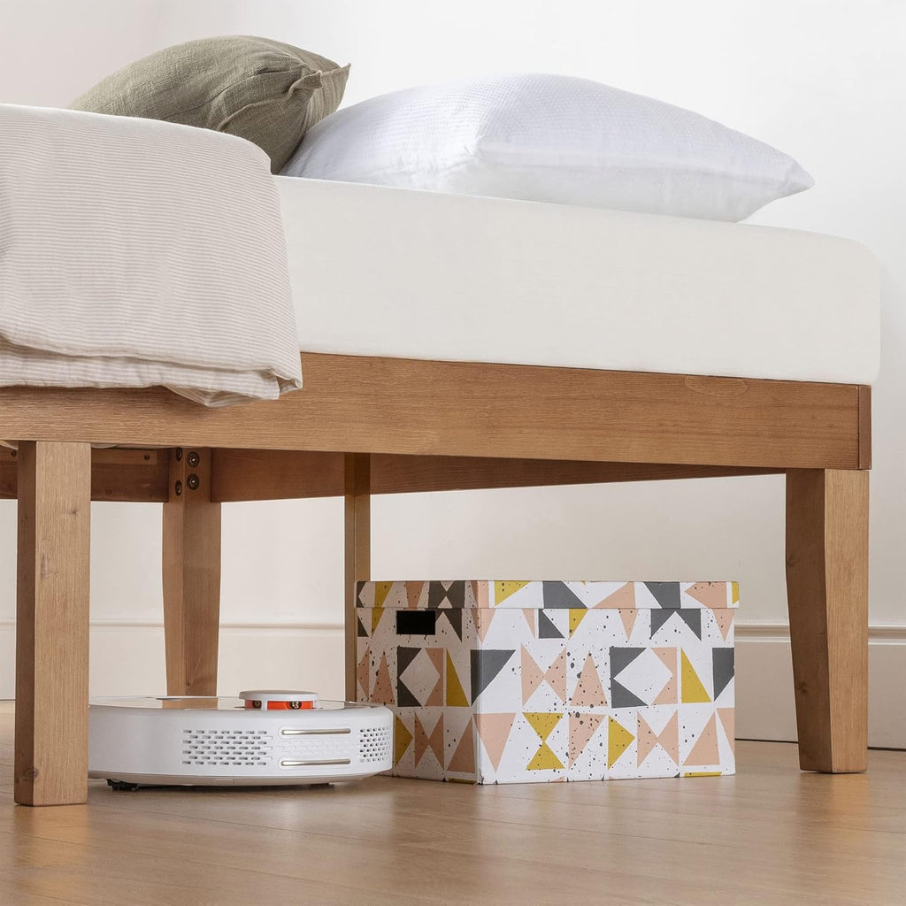 Naturalista Classic 16 Inch Solid Wood Platform Bed, Natural Pine, King
