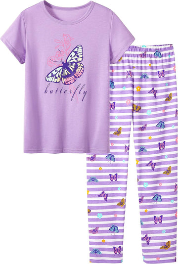 Girls' Short Sleeve Cupcake/Butterfly Pajamas