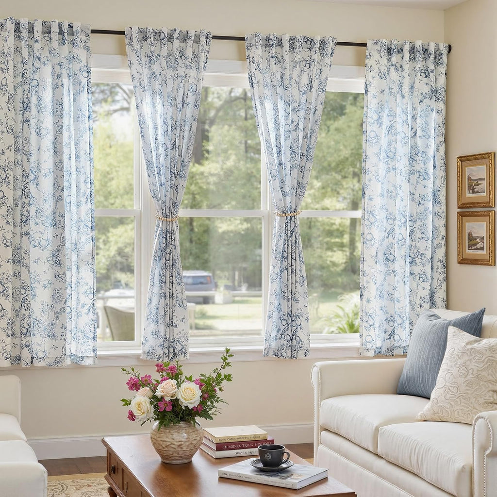 Floral Curtains Green Eden Blackout 50W x 96L 2 Panels