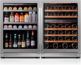 Wine Beverage Refrigerator Bundle - 48 Inch 34-65°F Drink Fridge Glass Door, 3 L