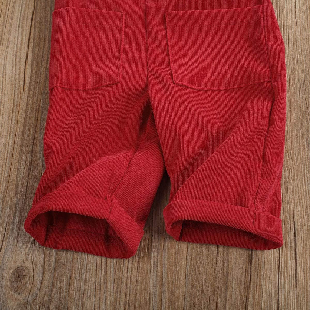 Toddler Baby Boy Girl Overalls Corduroy Suspender Pants Outfits Solid One Piece Romper Jumpsuits Kids Clothes