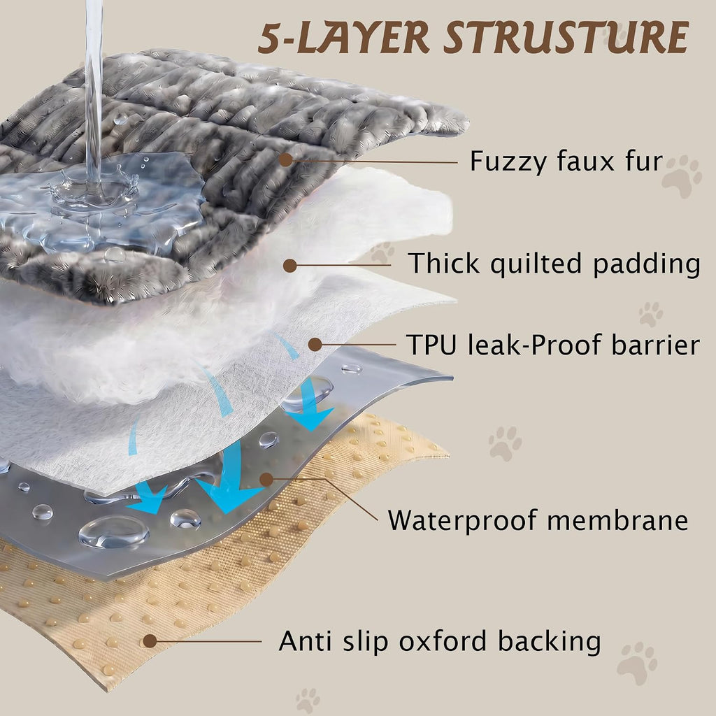 100% Waterproof Fuzzy Couch Cover for Dogs Light Grey 27.6"x59"