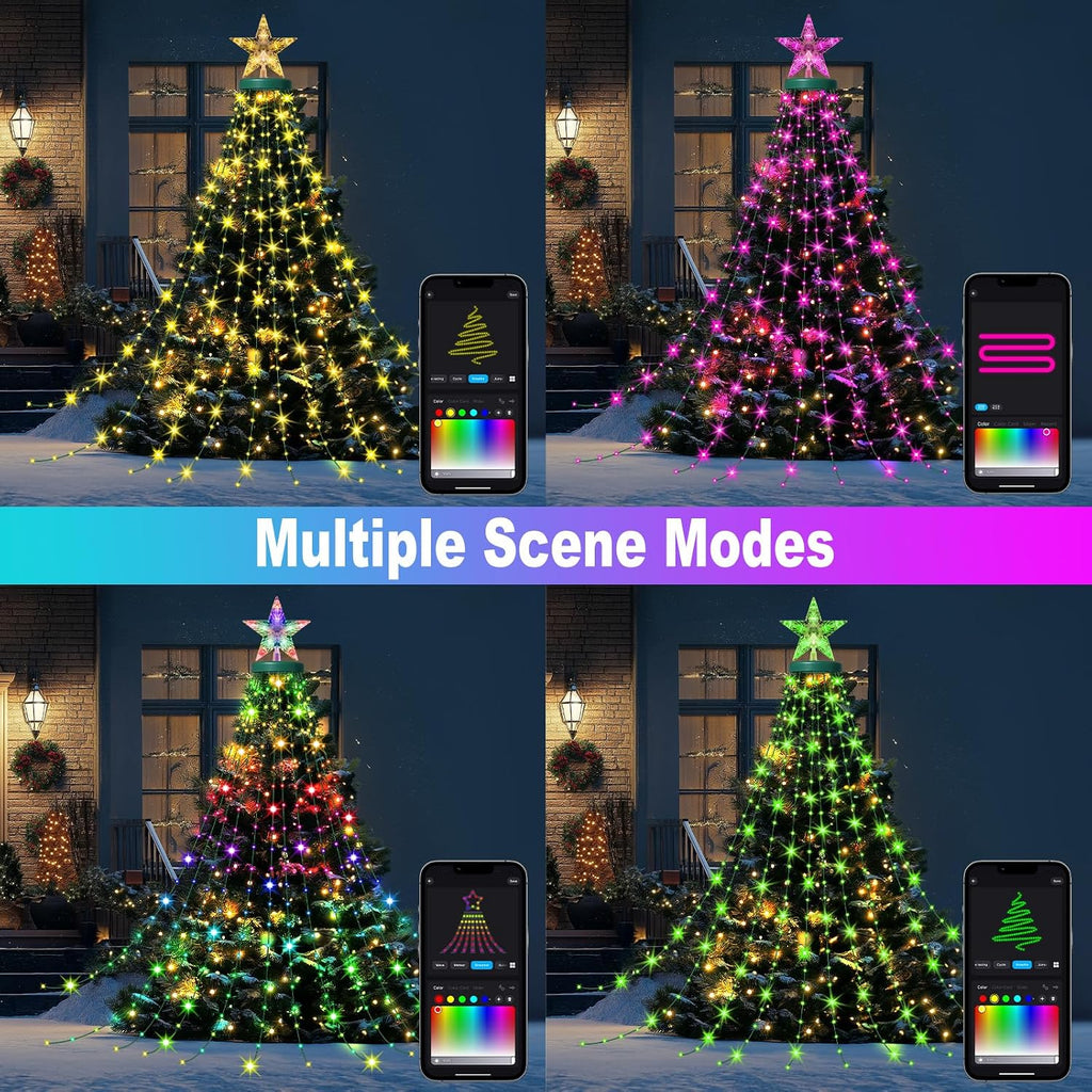 Smart Christmas Tree String Lights with Ring, 330 LED Christmas Tree Light