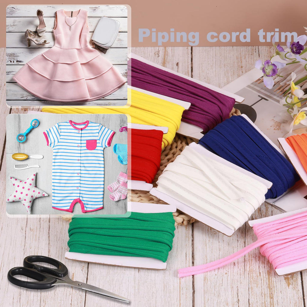 Piping Cord Trim 12 Yards 1/2 Inch Piping Tape for Sewing DIY Crafting Fabric Edge Trim Purple