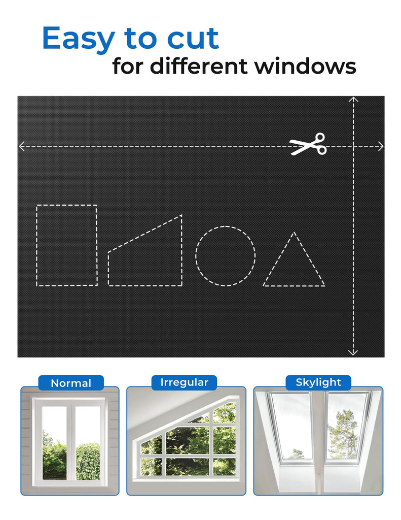 Blackout Curtains 47"x48" Portable No Drill Black Out Window Cover