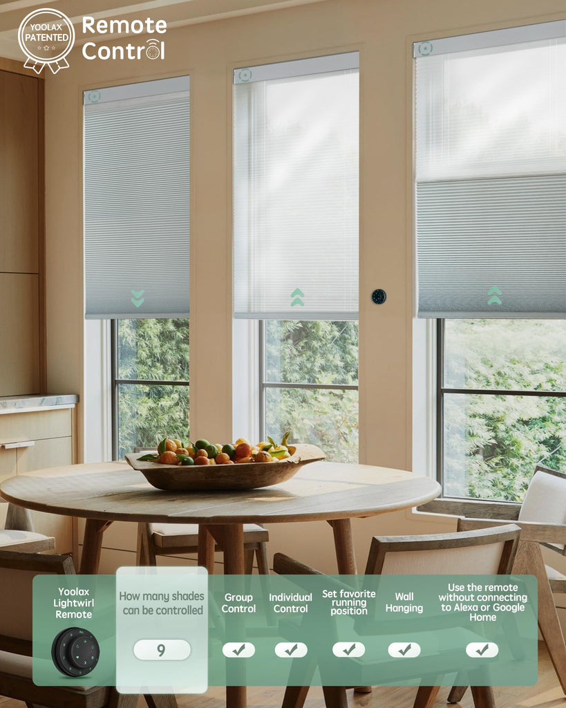 Motorized Day & Night Cellular Shade, Blackout White & Soft White