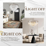 5 Lights Crystal Modern Nickel Chandeliers Pendant Ceiling Light 4-Tier Chandelier Lighting for Dining Room Living Room Bedroom Entryway A107-B07WFCPDQY