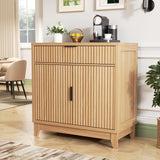 Fluted Sideboard Buffet Cabinet with Storage, 32" Wide Coffee Bar Console Table with Drawer