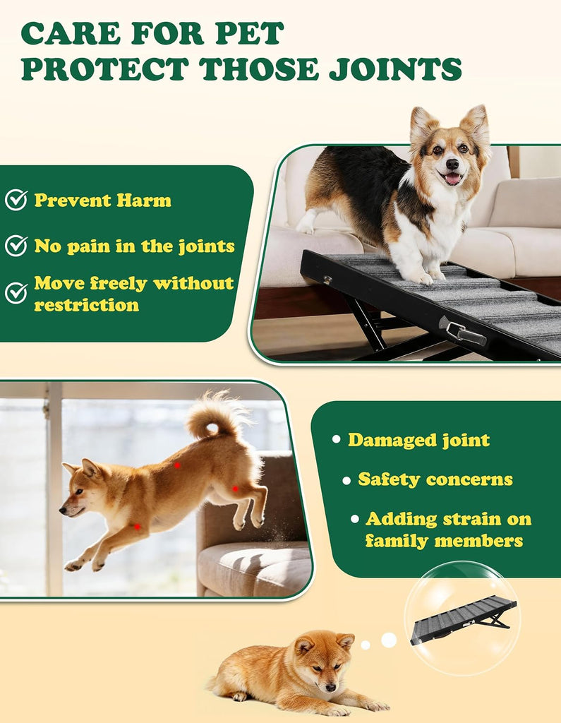 Dog Ramp for Small & Medium Dogs Foldable Pet Ramp for Bed (Black)