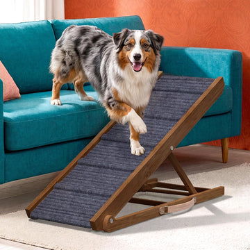 Adjustable Dog Ramp for Bed - Wooden Dog Ramp for Couch