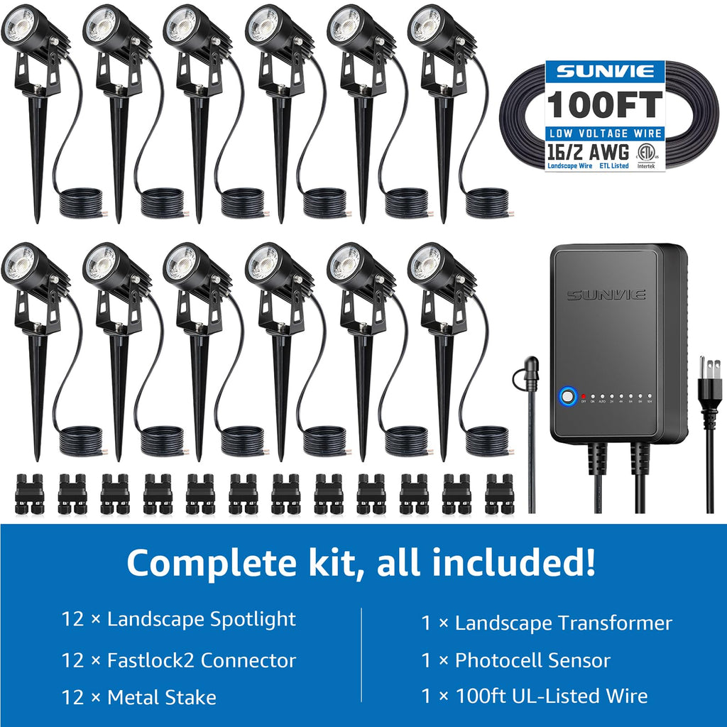 All-in-One LED Low Voltage Landscape Lighting Kit Dusk to Dawn