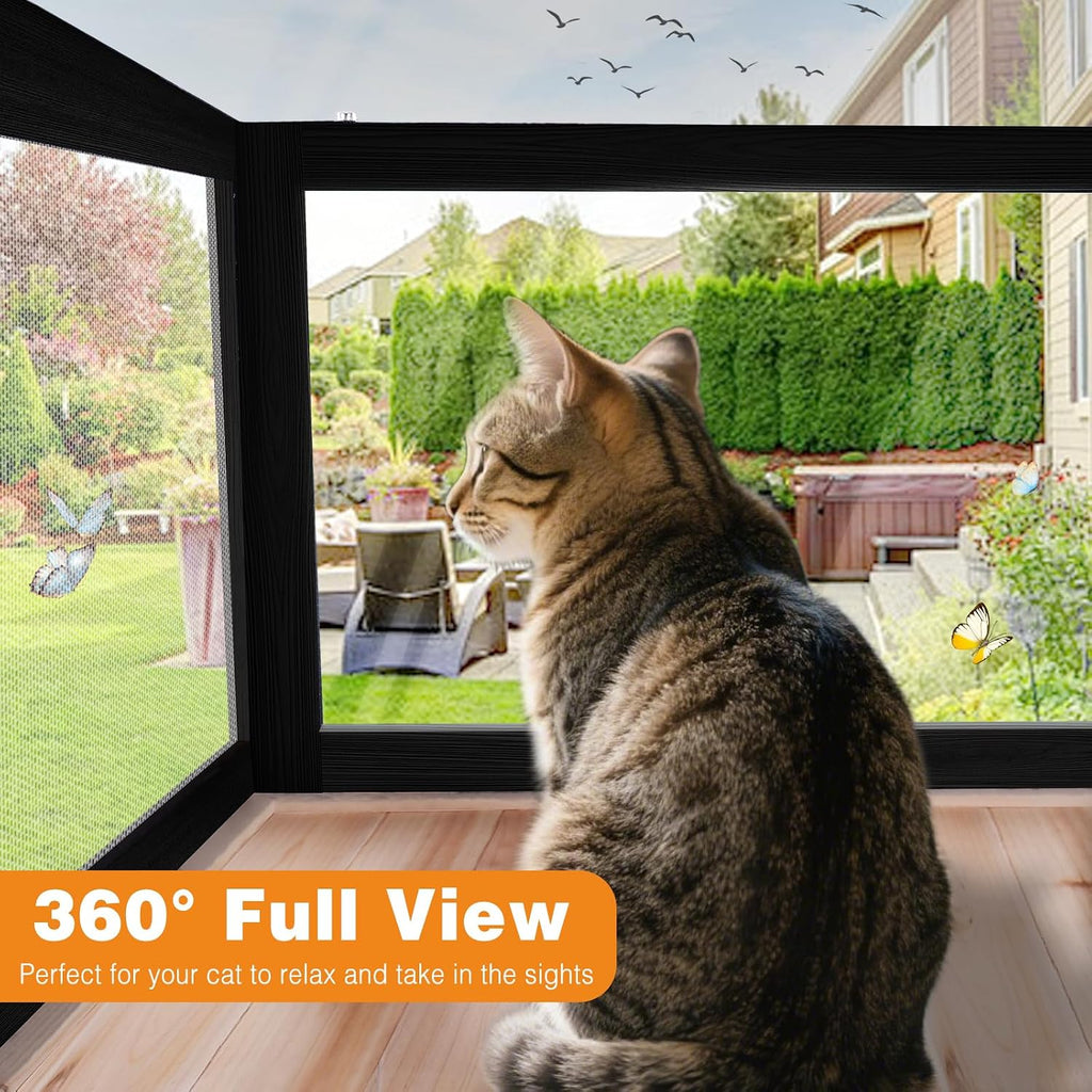 Cat Window Box Outdoor Window Catio for Cats Sunbathing Napping Overlooking