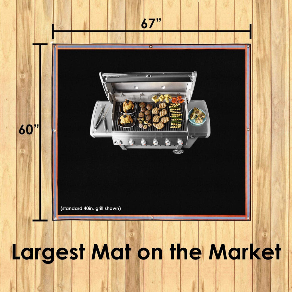 Fire Pit Mat & Grill Pad, 67x60 XL Deck Protector, BBQ, Grass