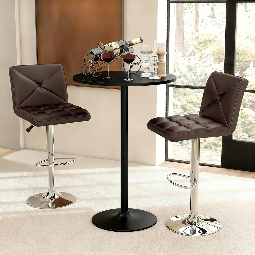 3 Pieces Bar Table Set, Counter Height Table Set with 2 Bar Stools