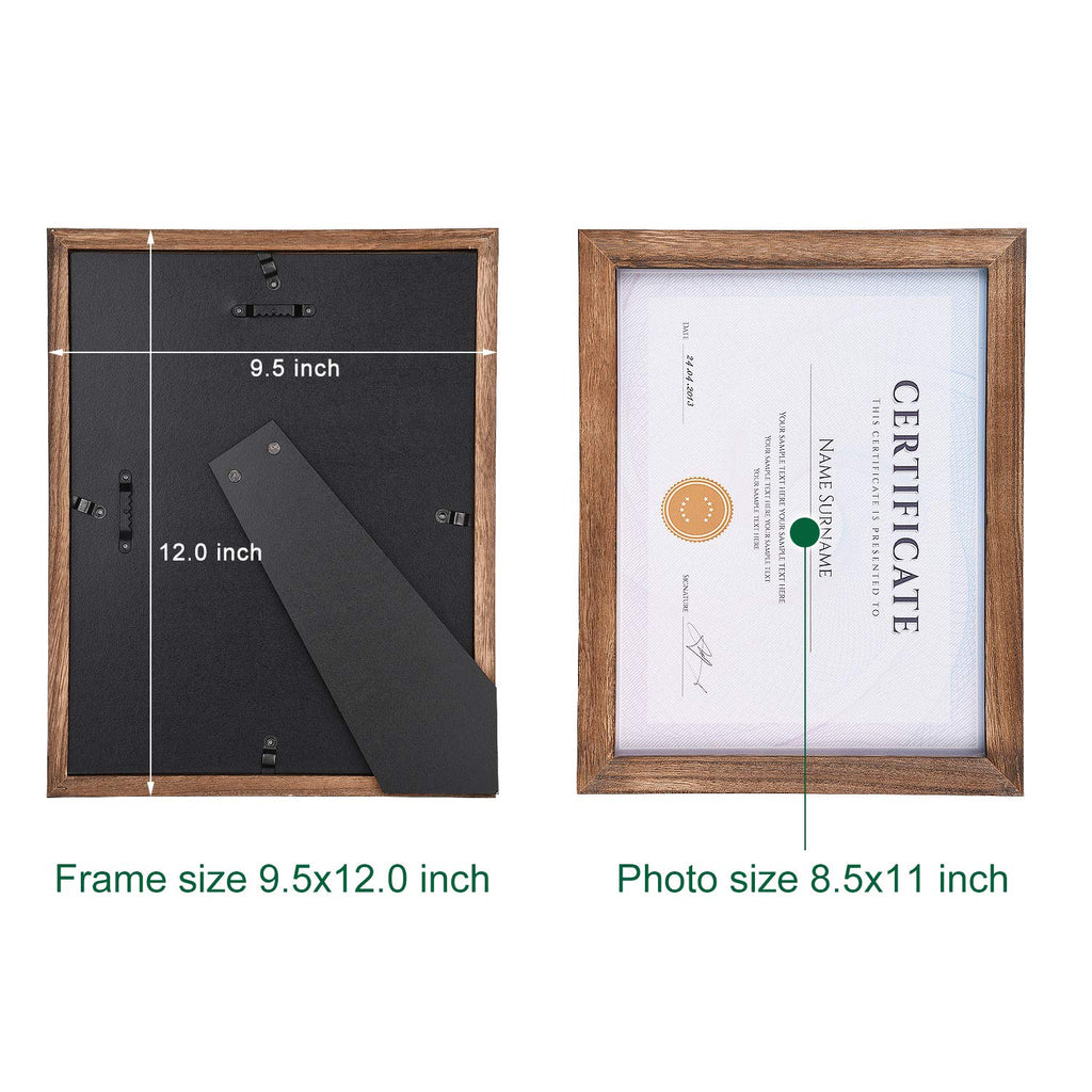 Certificate Frames 8.5 x 11 Picture Frames Diploma Frame with Stand Rustic Wood Document Frame with High Definition