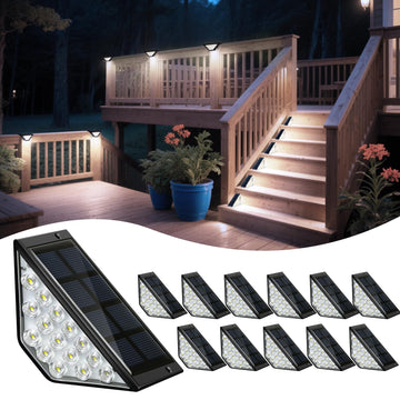 Solar Step Lights for Outside, Solar Stair Lights Outdoor Waterproof, Deck Step Lights for Fence, Patio, Yard, Porch