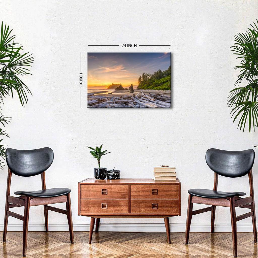 Beach Canvas Wall Art National Park Posters Wall Decor Sunset Coastal Bathroom Decor Washington Olympic Beach