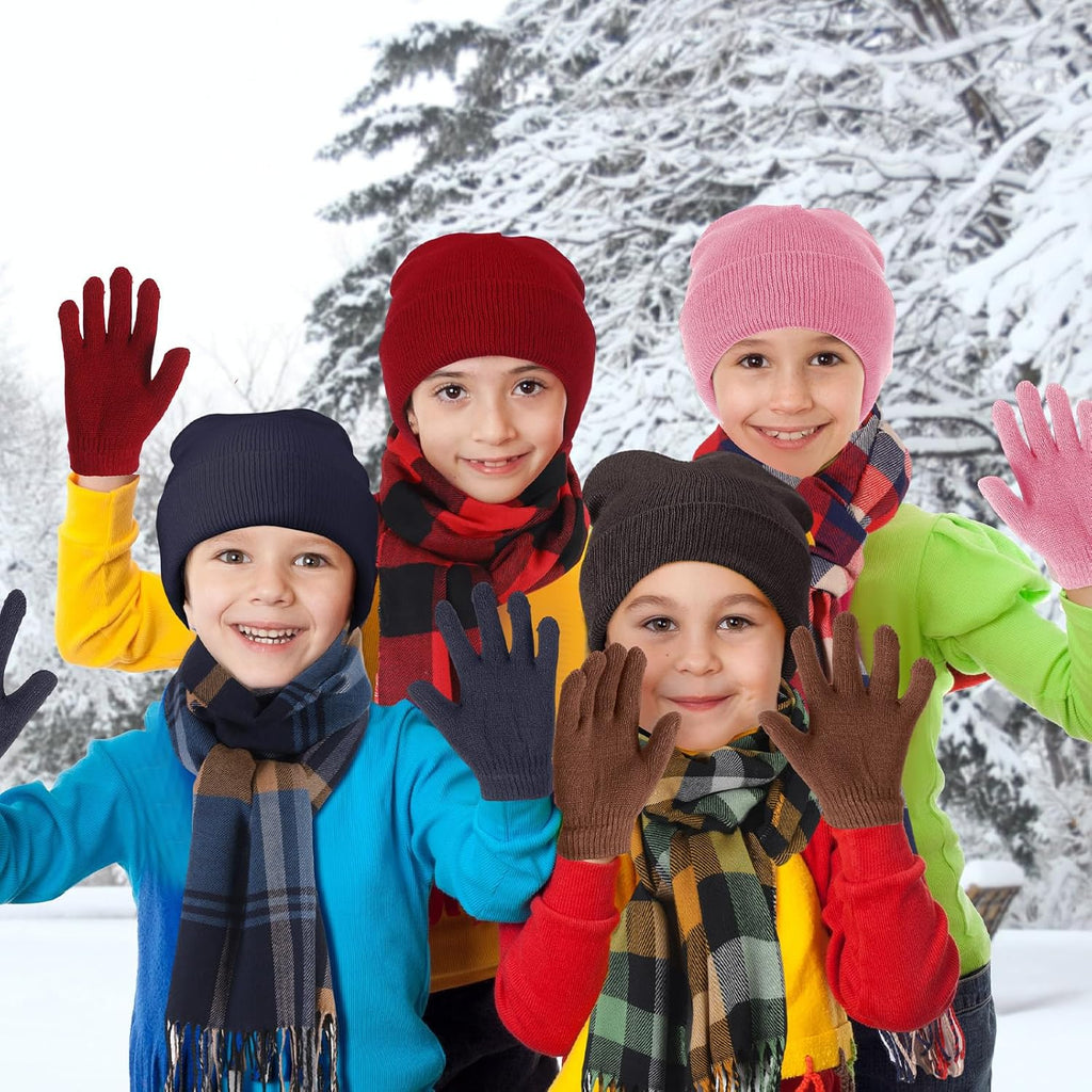 Kids Winter Hat Scarf Gloves Set
