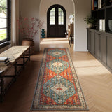 Felice Boho Tribal 2'6" x 10' Washable Runners for Hallways, Oriental Kitchen Runner Rugs Non Skid W
