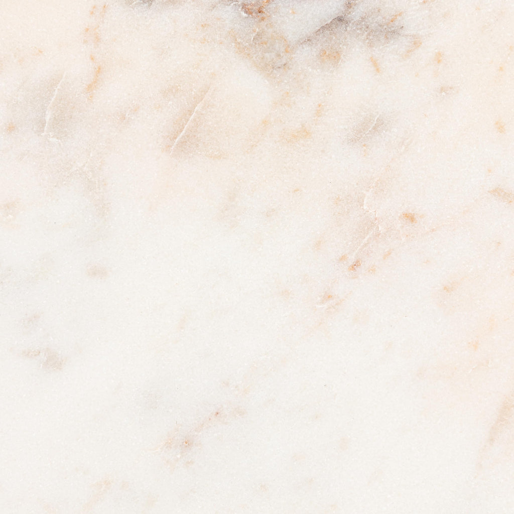 11‐Inch Round Marble Charcuterie and Cutting Board, White Finish