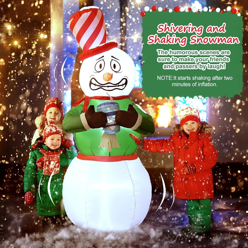 6FT Animated Snowman Christmas Inflatables Outdoor Decorations