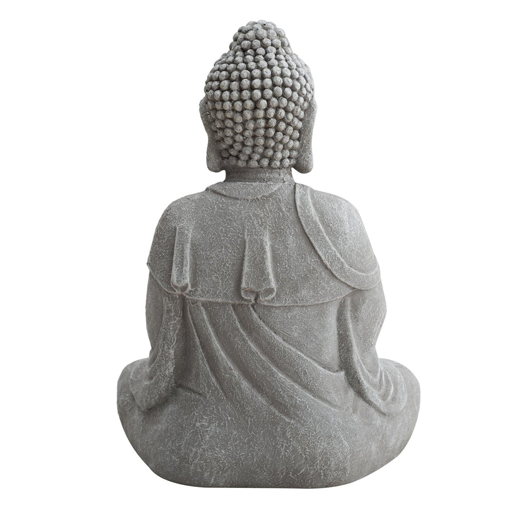Buddha Statue 20 in. Large Sized Buddha Garden Statue Gray Decorative Outdoor Buddha Statue