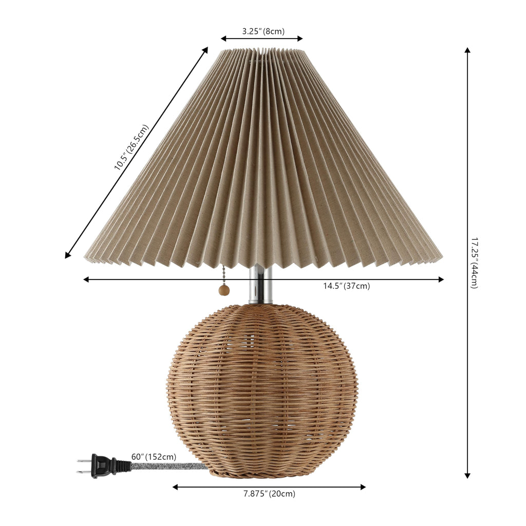 Aksel Sphere Table Lamp Coastal 17.25", Natural/Chrome