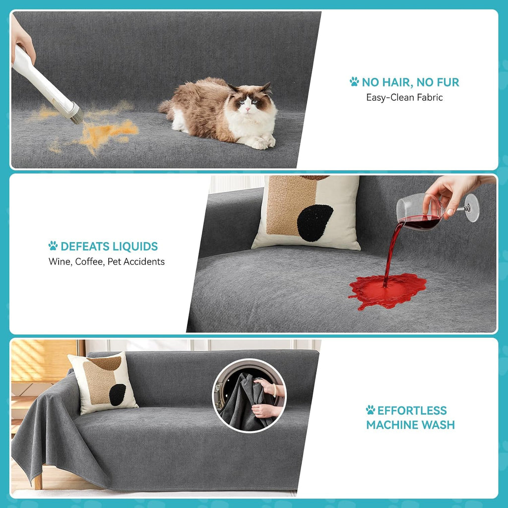 Couch Protector from Cat Claws, Waterproof Couch Cover Anti Slip