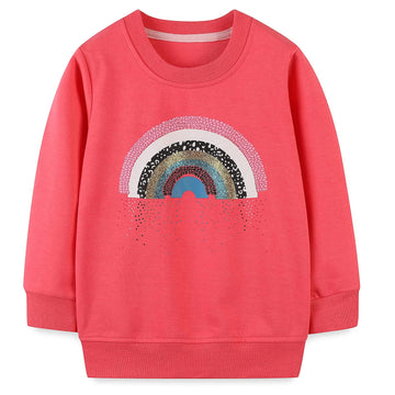 Toddler Girls Crewneck Sweatshirts Cotton Long Sleeve Shirt