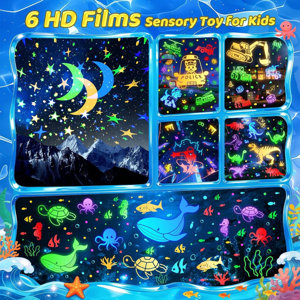 Star Projector Night Light for Kids, 6 Films & 15 Lullabies White Noise Sound Machine, Sensory Toys for Boys