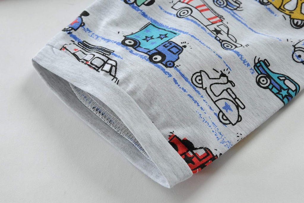 Hand Toddler Boys Pajamas Kids Dinosaur Summer PJS Monster Truck Boy Tractor Jammies Hockey Short Sets
