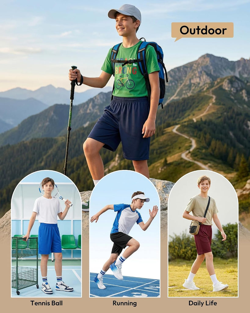 Boys Basketball Athletic Shorts with Pockets
