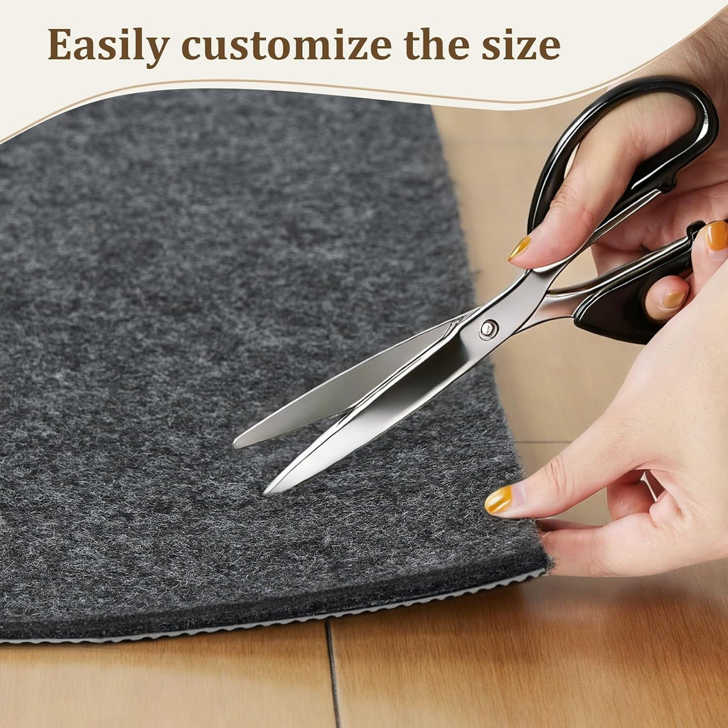 8x10 Ft Non Slip Rug Pad, Dual Surface Felt and Rubber Gripper Backing, 1/4 inch Thick Carpet Liner for Hardwood - Set of 80