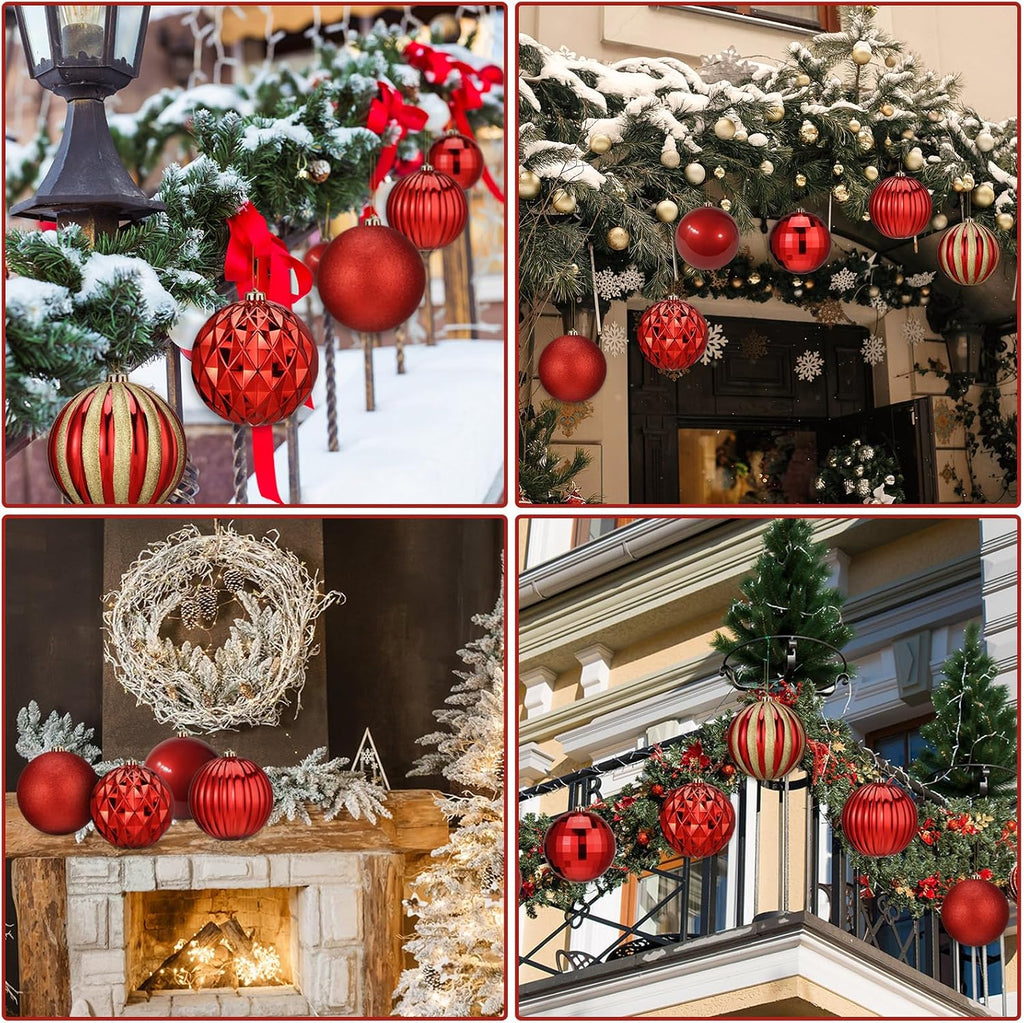 12 Pcs 6 Inch Elegant Christmas Ball Ornaments Shatterproof