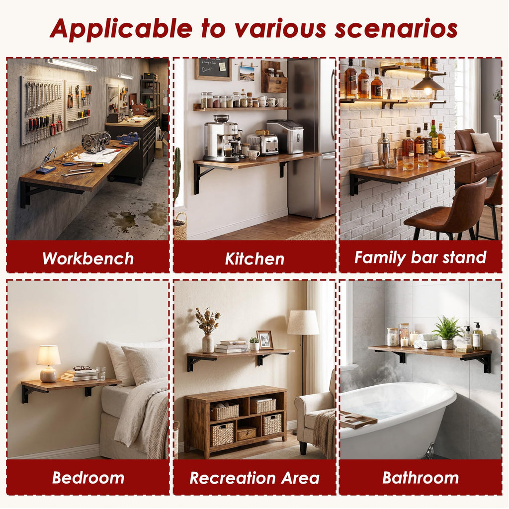 30x20IN Wall Mounted Folding Table Laundry Retro