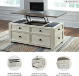 Bolanburg Lift-Top Coffee Table with Storage Two-Tone Rustic Farmhouse Cocktail Table - Brown/White