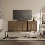 Buffet Cabinet with Storage Tall Modern Console Storage Cabinet with Doors and Shelves 90" Long Wooden Sideboard